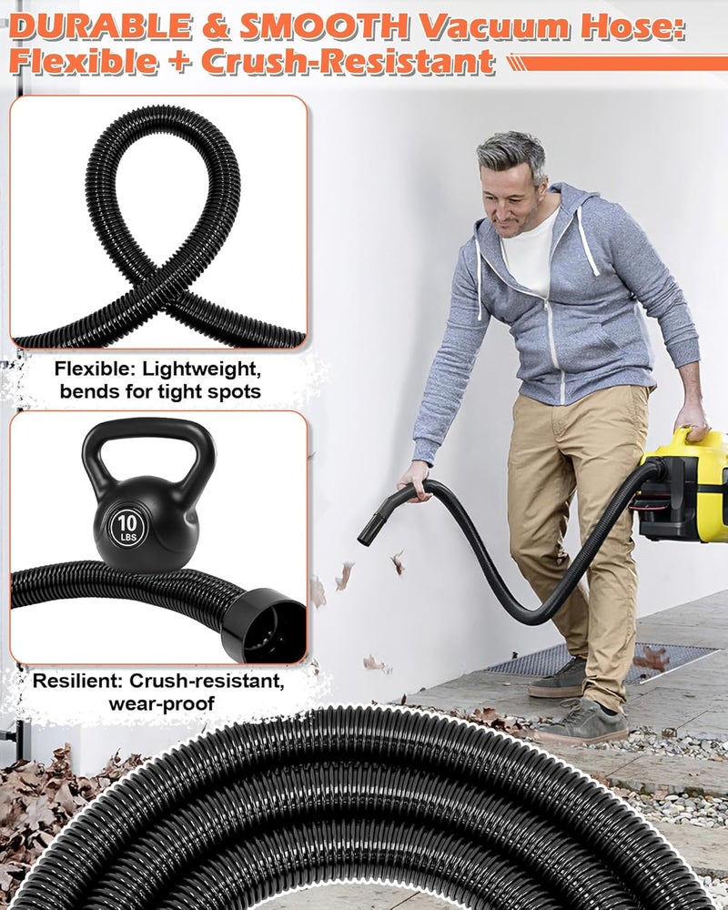IWIWE 2 1/4" 10FT Hose Replacement for Shop-Vac,Craftsman 17761 17967 17965 and Ridgid WD650 WD0950 WD06350 Wet & Dry Vaccuum Vacs,Extension Hose 2 1/4" Cuff - Image 3
